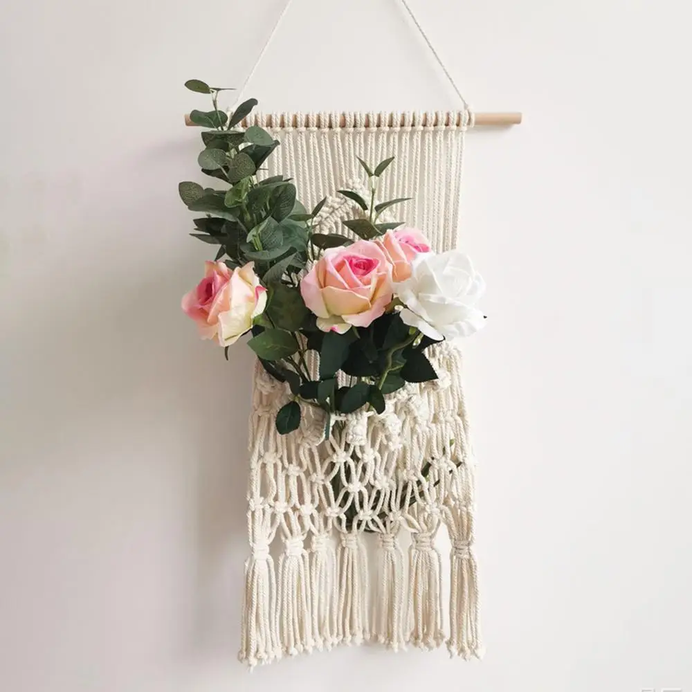 

Nordic Simple Tassel Tapestry Hand-woven Bohemian Hanging Ornament Carpet Home Wedding Background Decoration