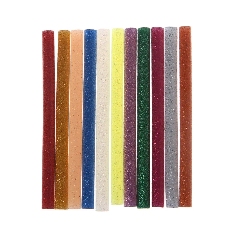 

11pcs Hot Melt Glue Stick Mix Color Glitter Viscosity DIY Craft Toy Repair Tools