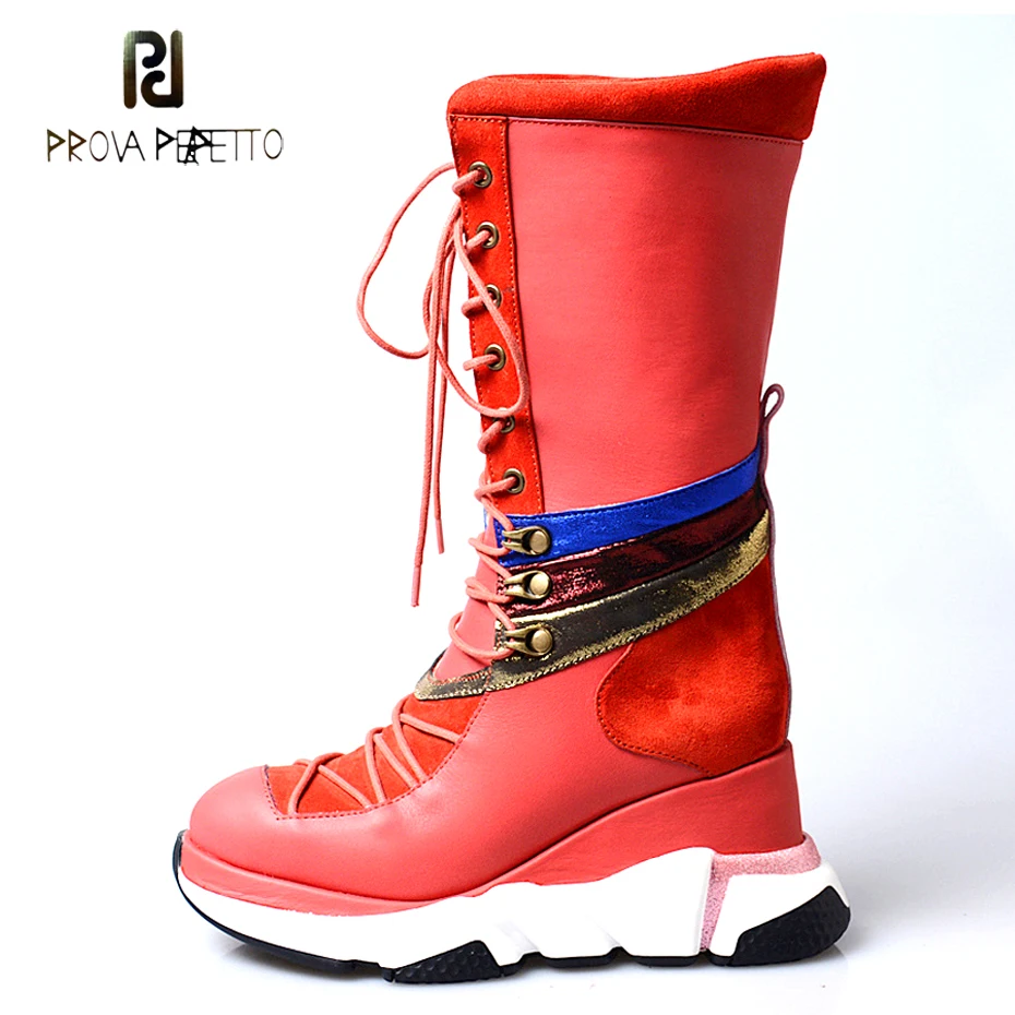 Женские кроссовки Prova perfeto черные красные повседневные ботинки из натуральной