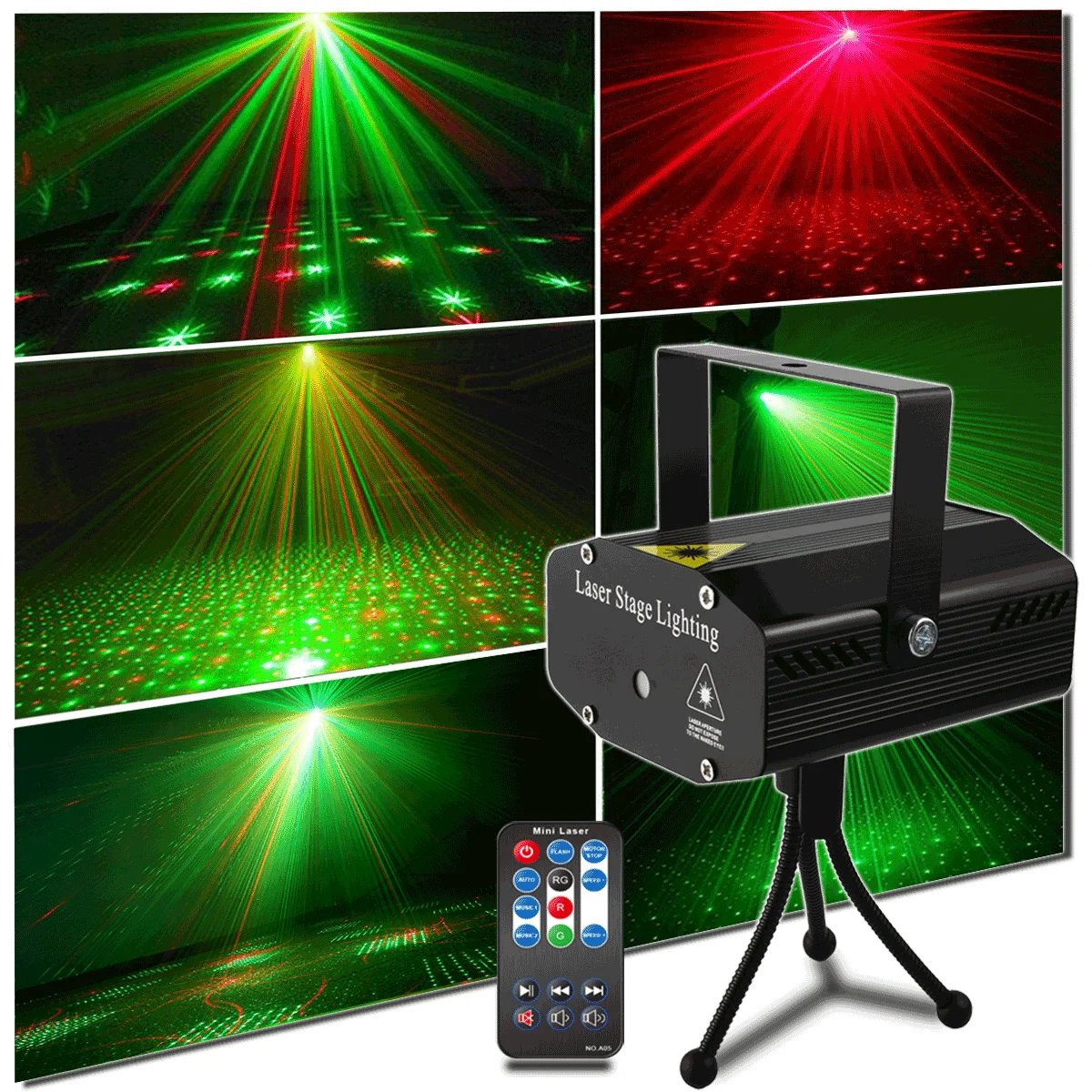 

Remote Control RG Gypsophila Christmas Lights Mini Stage Effect Laser Projector Atmosphere Decortion For Home DJ Disco Party