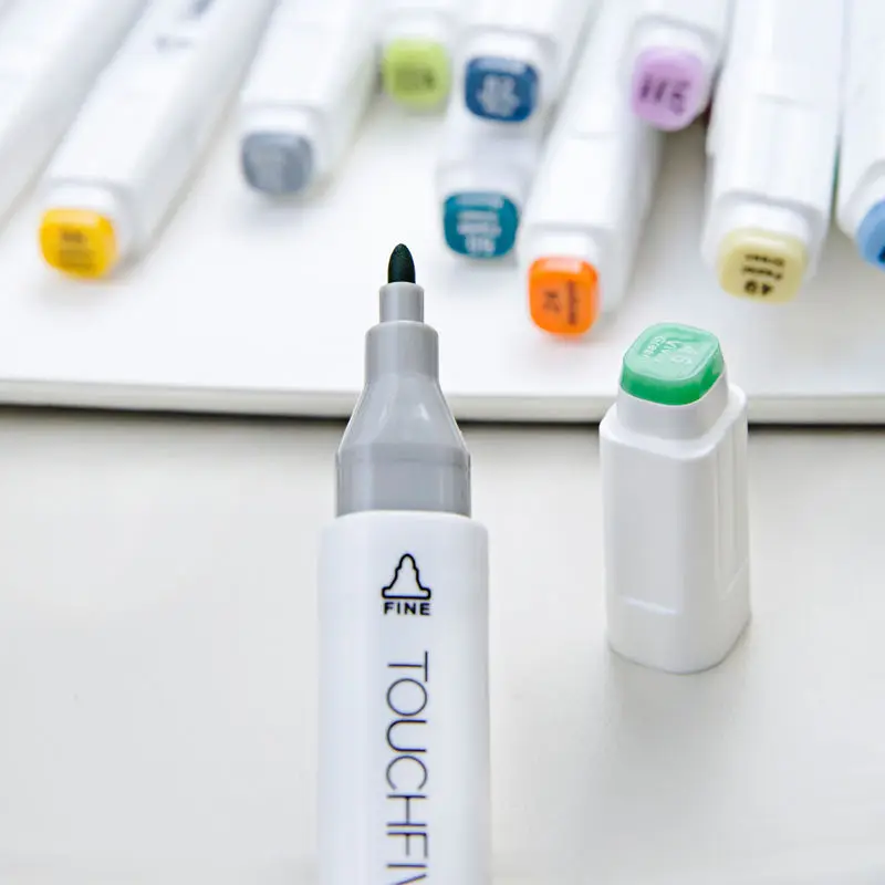 TouchFIVE 80 Color Markers Manga Drawing Art Pen Alcohol Based Sketch Felt-Tip Oily Twin Brush Supplies | Канцтовары для офиса и
