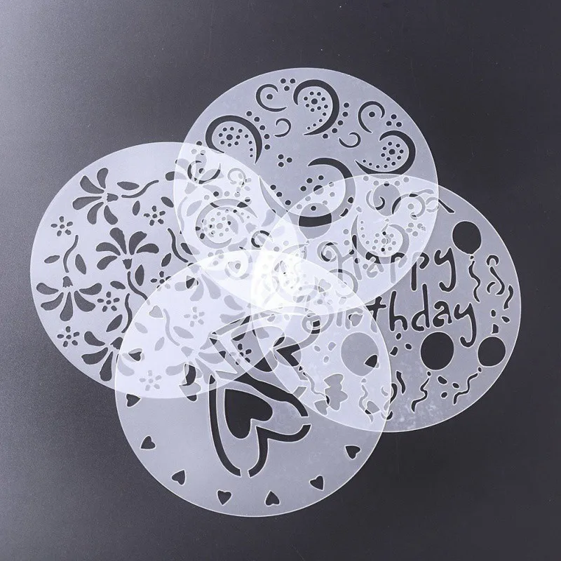 

Fondant Template Birthday Cake Decoration Plastic Cakes Flower Spray Templates DIY Baking Mold Templates Kitchen Baking Tool