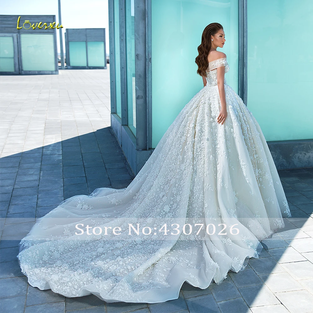 Loverxu бальное платье с v образным вырезом кружевные Элегантные свадебные платья