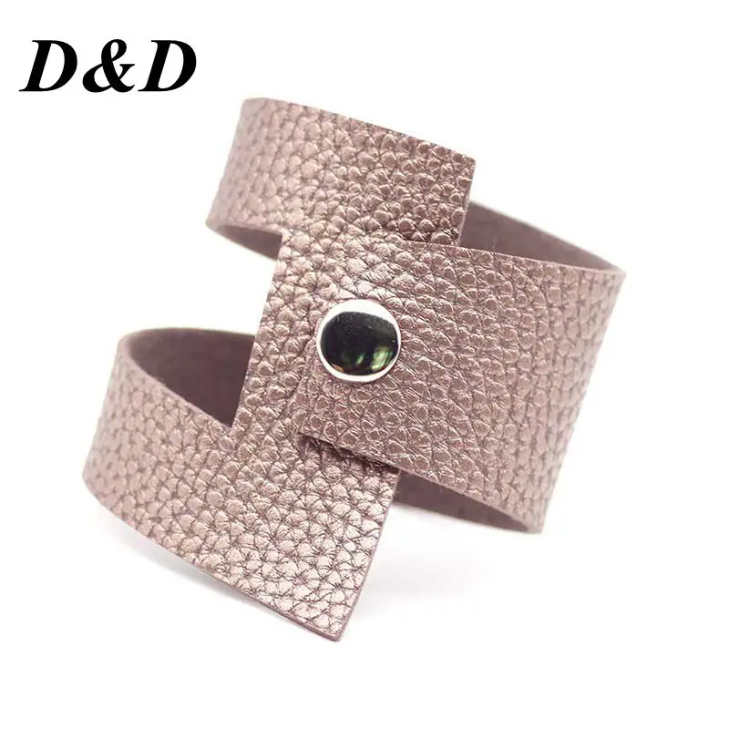 Женские Роскошные браслеты в стиле панк дизайнерские кожаные ручной работы