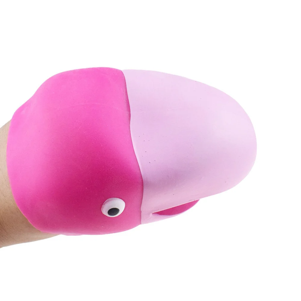 

1PC Simulation Head Hand Puppet Toy TPR Finger Toy Cosplay Role Play Toy (Mouth Color for Random)