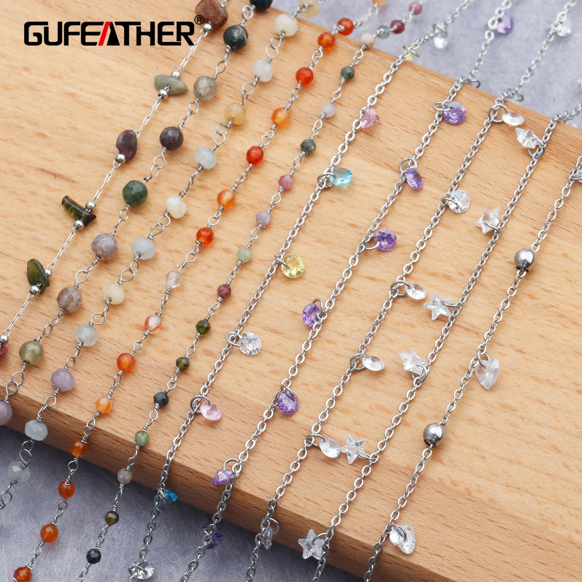 

GUFEATHER C147, ювелирные аксессуары, diy цепочка, нержавеющая сталь, натуральный камень, ручная работа, diy браслет ожерелье, ювелирные изделия, 1 м/ло...