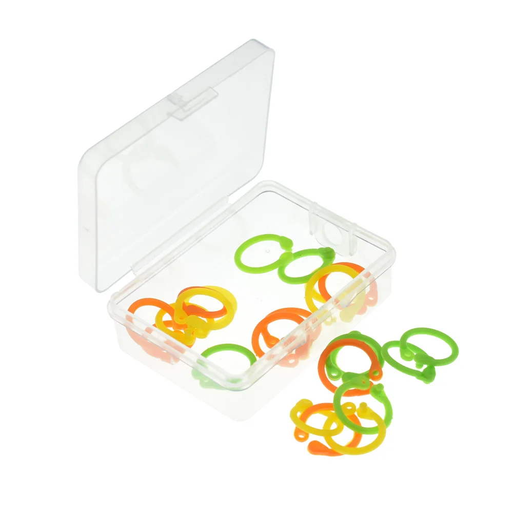 24 шт Силиконовые вязальные крючком маркеры стежка с коробкой вязание Блокировка