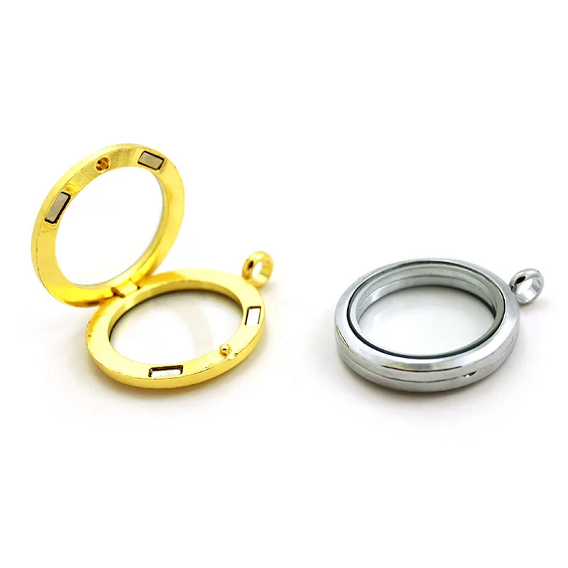 Diylocket 10 шт./лот 30 мм магнитный стеклянный круглый плавающий медальон из цинкового