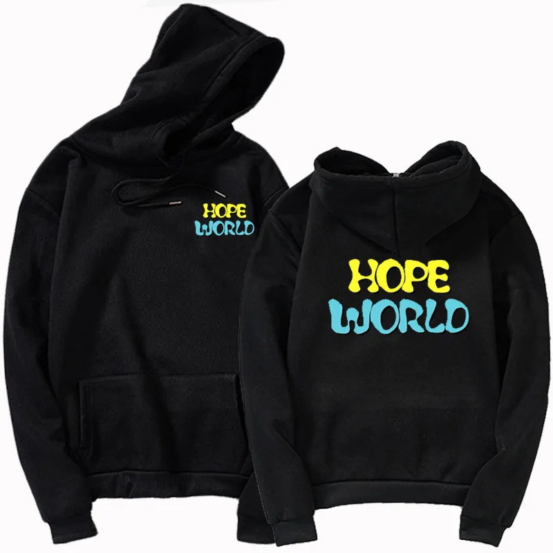 black 3 Толстовка с капюшоном и карманом с надписью «bulletproof Boy scouts J-hope World Yellow Hixtape» Bangtan Hope World - Цвет: black 3