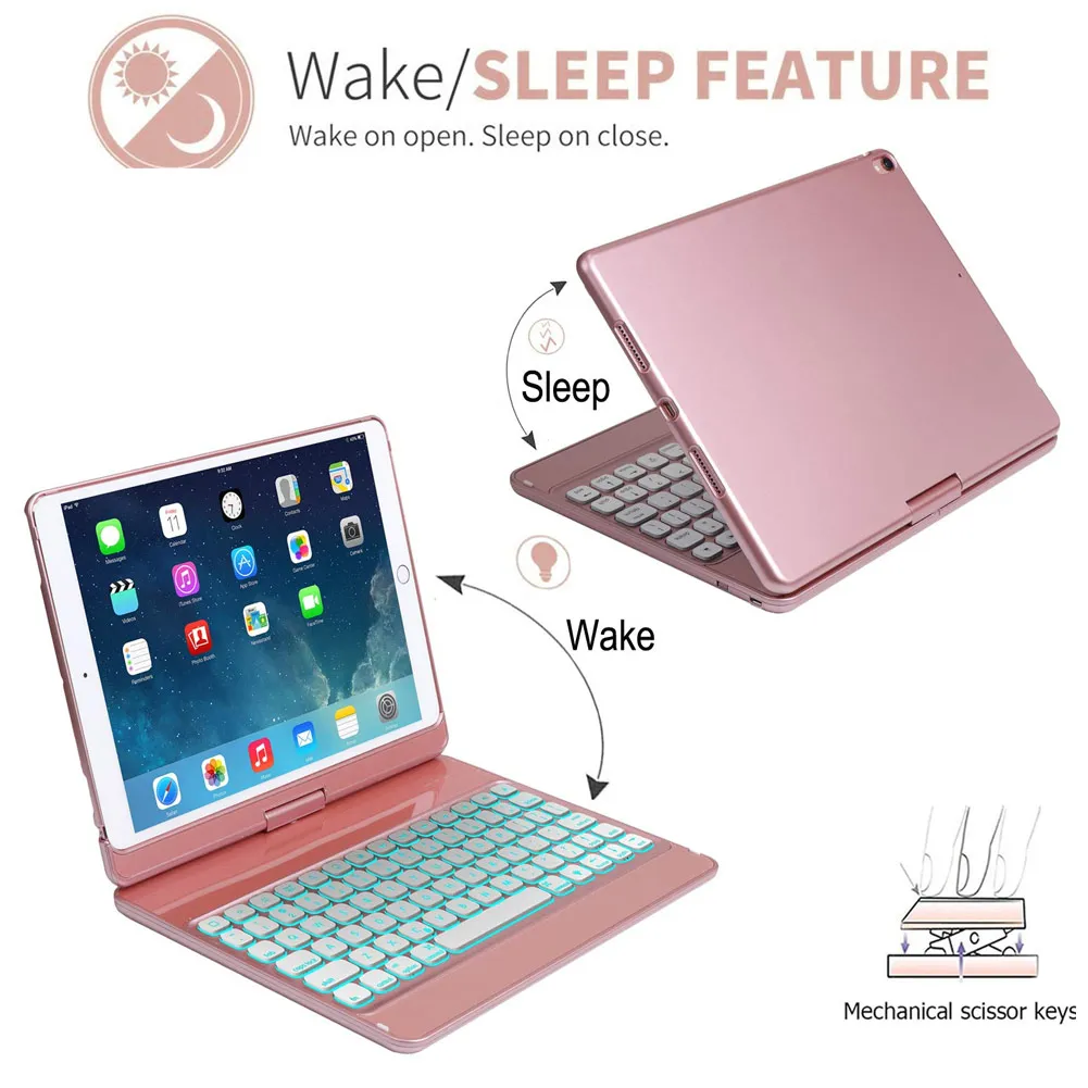 Чехол с беспроводной клавиатурой поворотом на 360 градусов умный чехол книжка