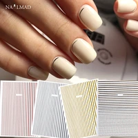 1 sheet gold 3d nail sticker curve stripe narrow lines nails stickers adhesive striping tape manicure rose gold stickers decals