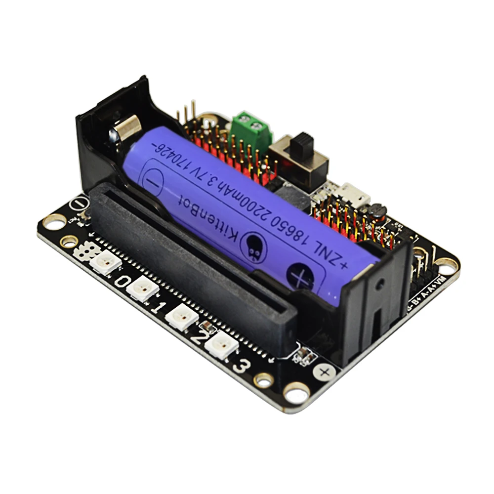 

Micro:bit Expansion Board Compatible Socket Support Scratch Python Programming Introduction with 18650 Lithium Battery