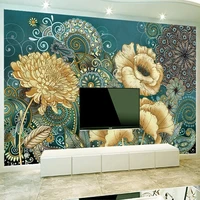 custom mural wallpaper 3d hand painted vintage floral european style living room background wall decor papel de parede 3d sala