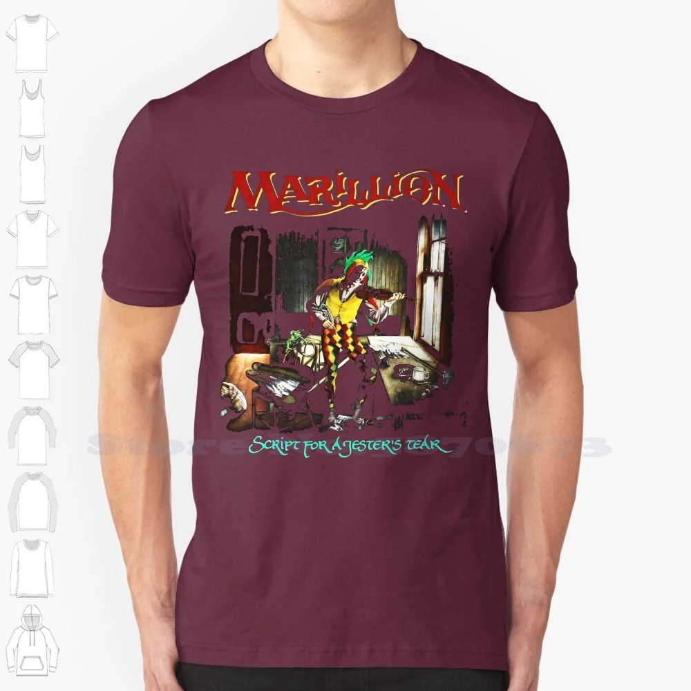 

Новая Черная Мужская футболка Marillion с принтом из 100% хлопка с короткими рукавами и надписью сценарий для Jester's Tear прогрессивной рок-рыбы