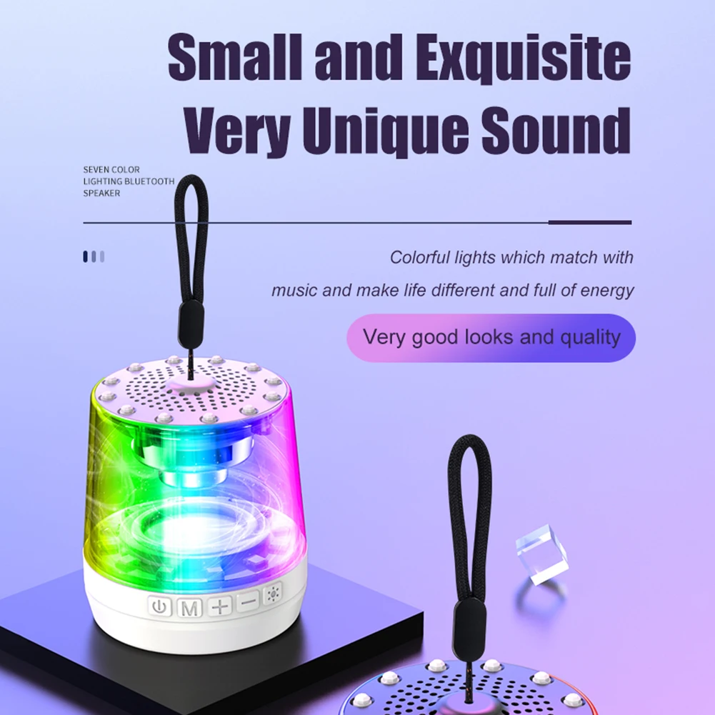 

Portable Bluetooth-compatible Speaker with LED Colorful Light for Home Bedroom Music Sound Mini Subwoofer