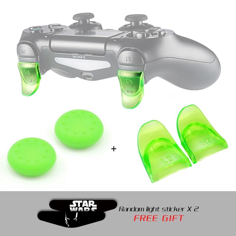 Green-02 Данных лягушка 2 шт./компл. L2 R2 кнопки триггер расширения для PS4 контроллер для PS4 кнопкой выдвижения для PS4 геймпад игровые аксессуары - Цвет: Green-02