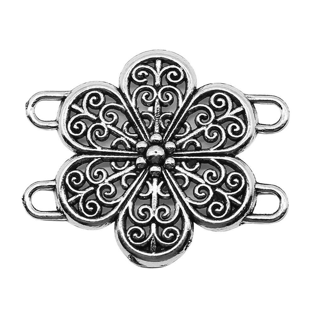 

3pcs Connector Charms 4-Hole Body Chain Connector 32x38mm Antique Silver Color For Jewelry Making Diy Accessoreis