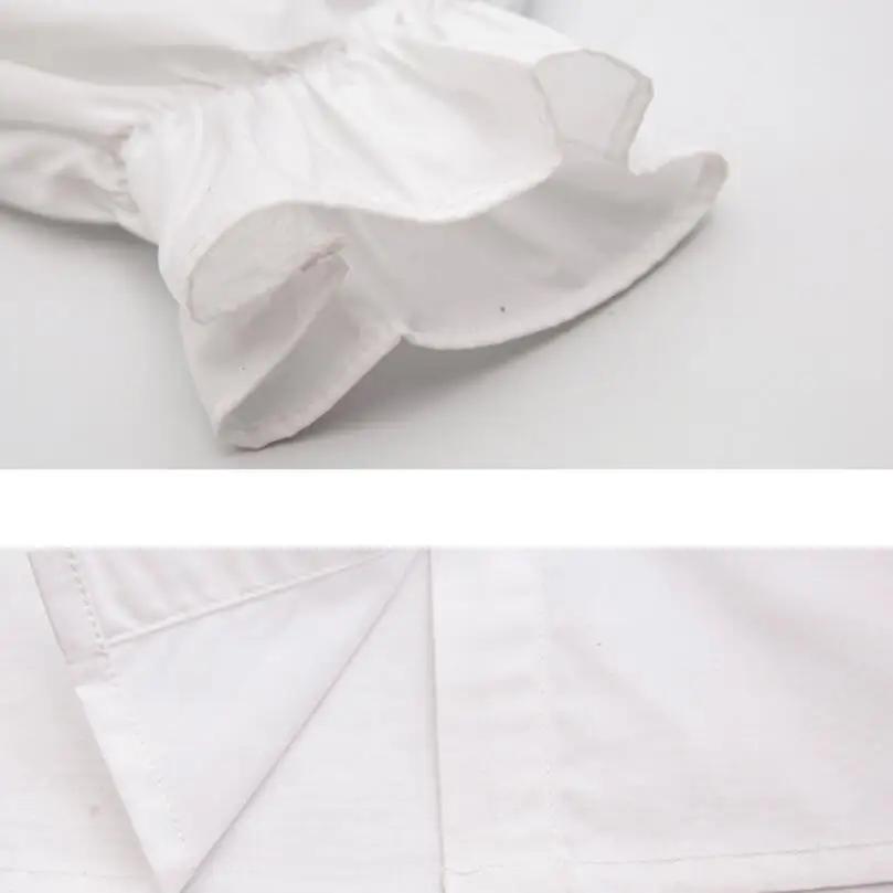 

2019 Spring Fall Toddler Teen School Girl Clothes 2 Pcs Suit Long Sleeve White Blouse+Straps Dress Kids Children Clothing Sets