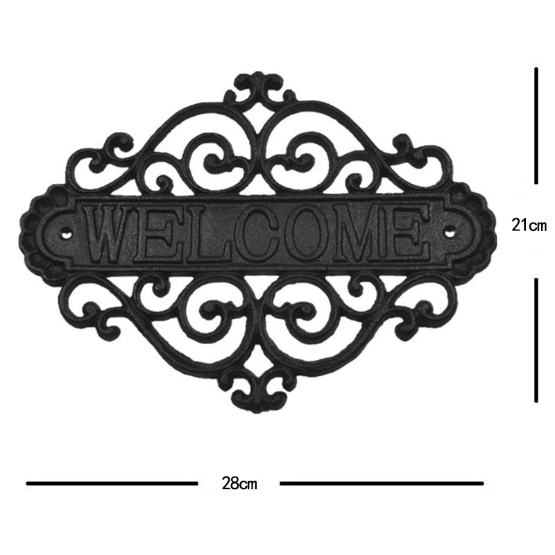 Welcome Sign Wall Plaque Home Garden Outdoor Hanging Decor Decorative Creative Retro Shop Signs Cast Iron Country Cottage House | Дом и сад