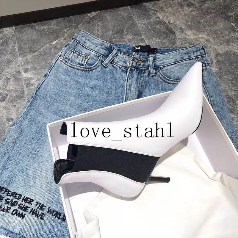 Женские ботинки с острым носком lovestahl черные простые из воловьей кожи на высоком