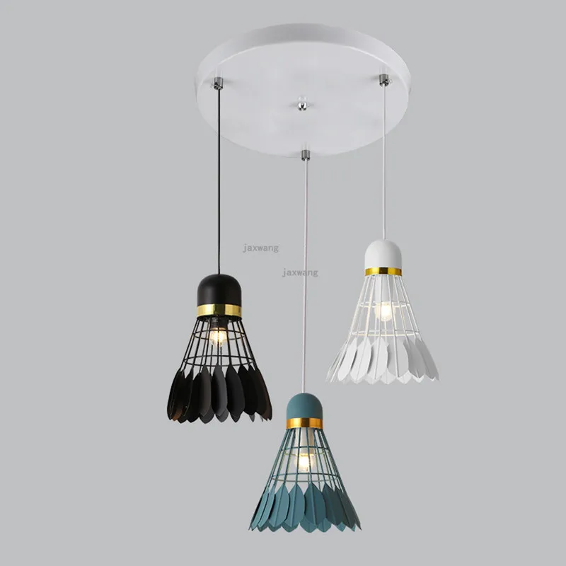 

Modern Decor LED Lighting Loft Pendant Lights Living Room Bedroom Creative Badminton Decoration Light Fixtures Restaurant Lamp