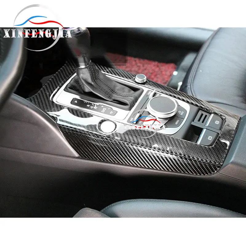 For Audi A3 15-17 3pcs Real Carbon Fiber Panel Center Gear Shift Frame Cover Trim | Автомобили и мотоциклы