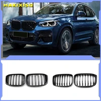 2pcs front grille kidney grill double slat for bmw 3 4 x3 x4 g01 g02 g08 2018 2019 2020 racing grills car styling accessories