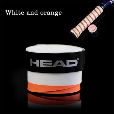 Orange White 10 шт. противоскользящая головная теннисная рукоятка для тенниса, наматывающая рукоятка для тенниса, пота, теннисная ракетка, рукоятка для бадминтона, ракетка, оберточная лента - Цвет: Orange White