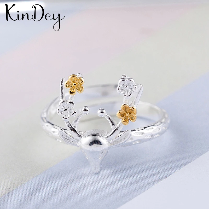 Kindey богемные серебряные цветные оленьи рога кольца для мужчин и женщин