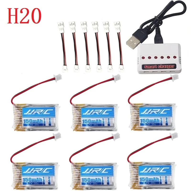 

Original H20 battery 3.7V 150mAh For JJRC H20 Syma S8 M67 U839 RC Quadcopter Parts 1s 3.7V Lipo Battery With 6-in-1 Charger sets