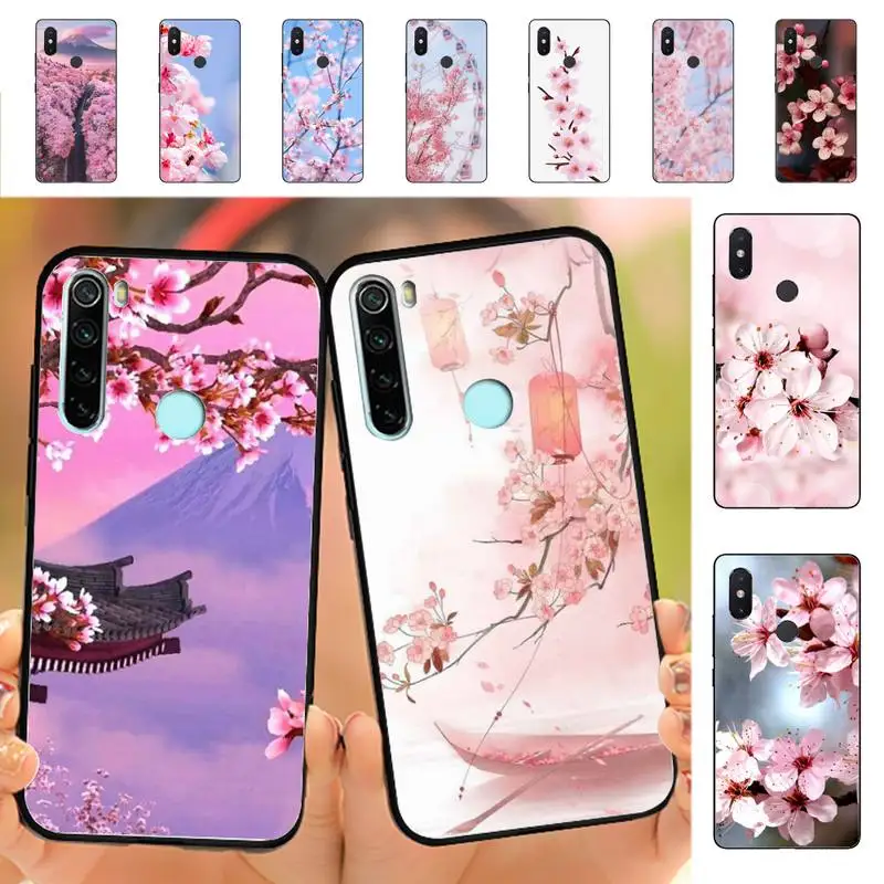 

YNDFCNB pink Cherry Blossom Sakura Phone Case for Redmi Note 8 7 9 4 6 pro max T X 5A 3 10 lite pro