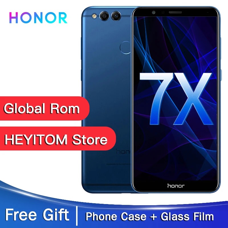 Honor 7X Восьмиядерный двойной тыловой камеры 3340mAh 5.93in 2160*1080 P отпечаток пальца