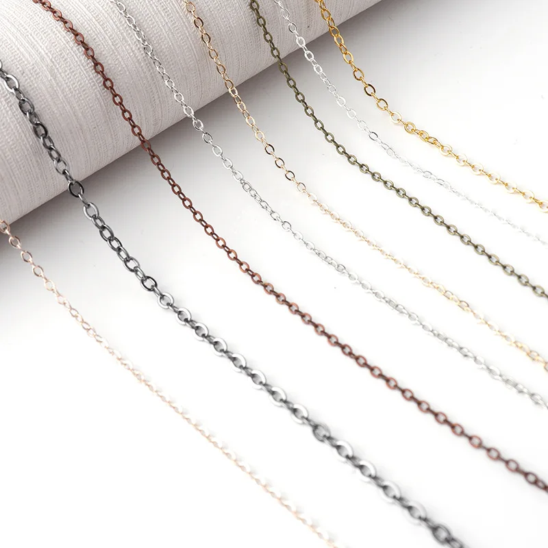 

10m DIY 2.2x1.3x0.8mm Copper Material Cross Chains Wholesale Accessories Sliver Gold Gun Black Color Manual Material Gifts