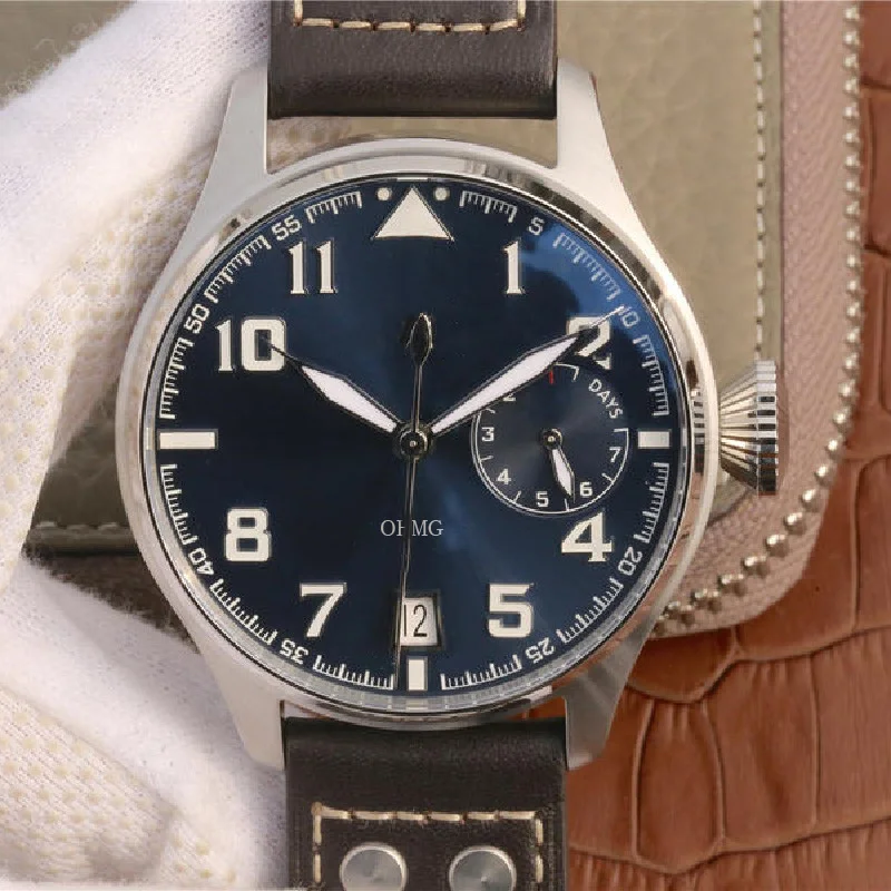 

Men's Automatic Mechanical Watch For Men IW500908 Dark Blue Dial Leather Strap 46mm Luxury Watch 1:1 AAA Replica Watch