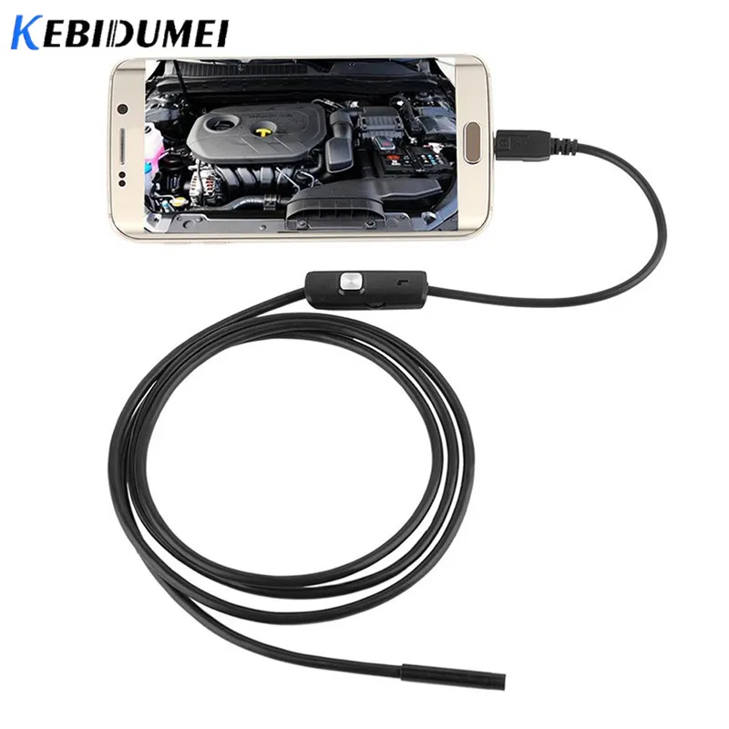 Камера-Эндоскоп Kebidumei 7 мм Водонепроницаемая мини-камера USB 720P HD Бороскоп камера