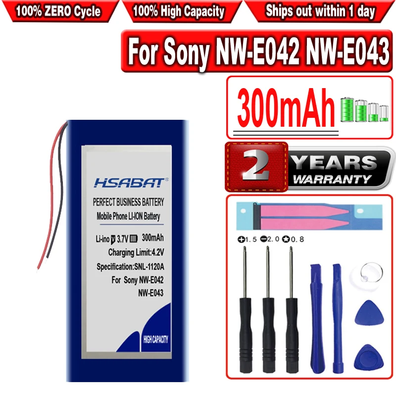 HSABAT NW-E044 300mAh Battery for Sony NW-E042 NW-E043