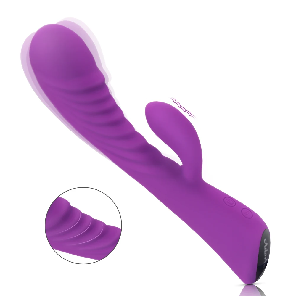 Вибратор Кролик 9 скоростей вибрация силиконовый клитор точки G вагинальный