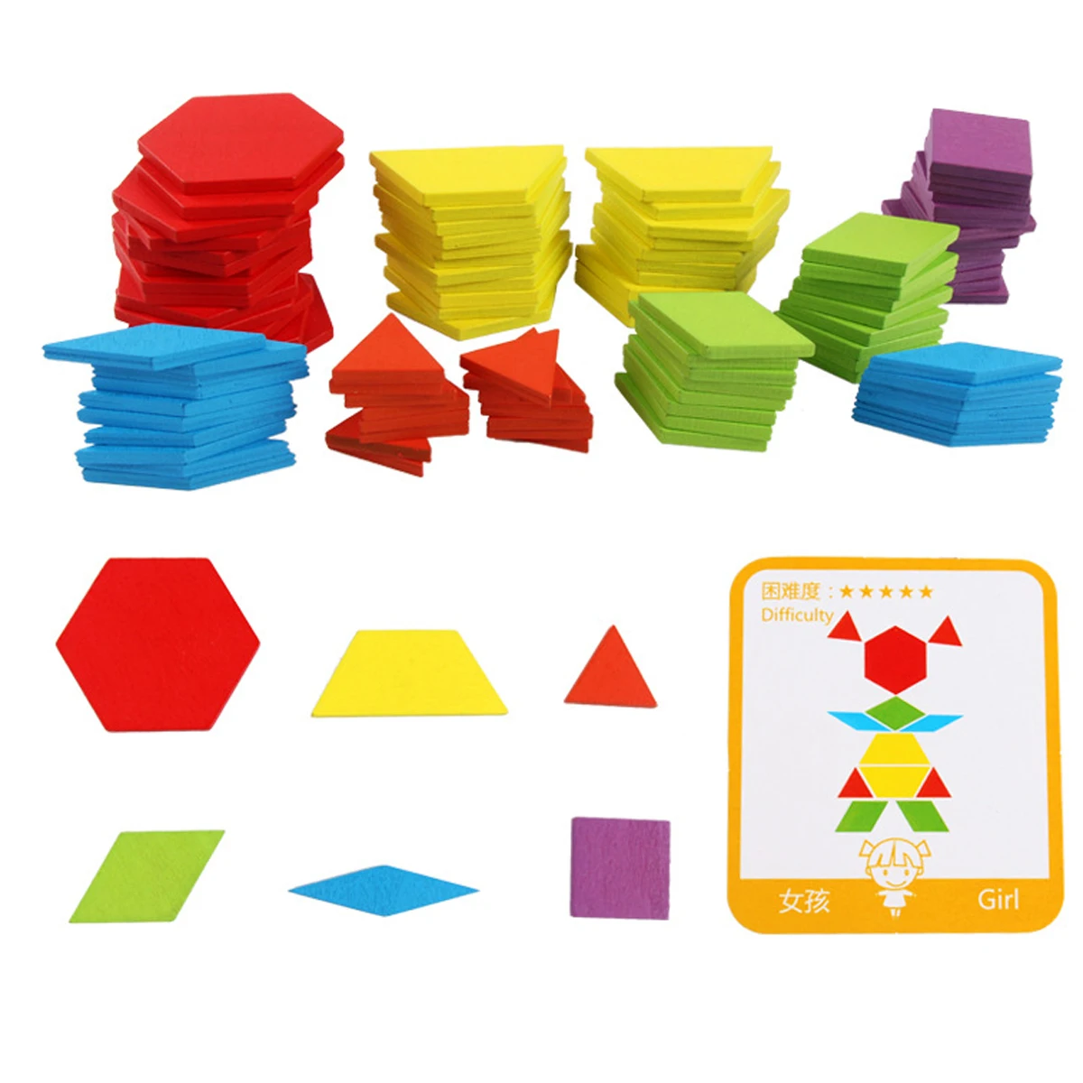 155Pcs Creative Shape Jigsaw Puzzle Board Set Colorful Baby Montessori Educational Toys for Children Learning Developing Toy