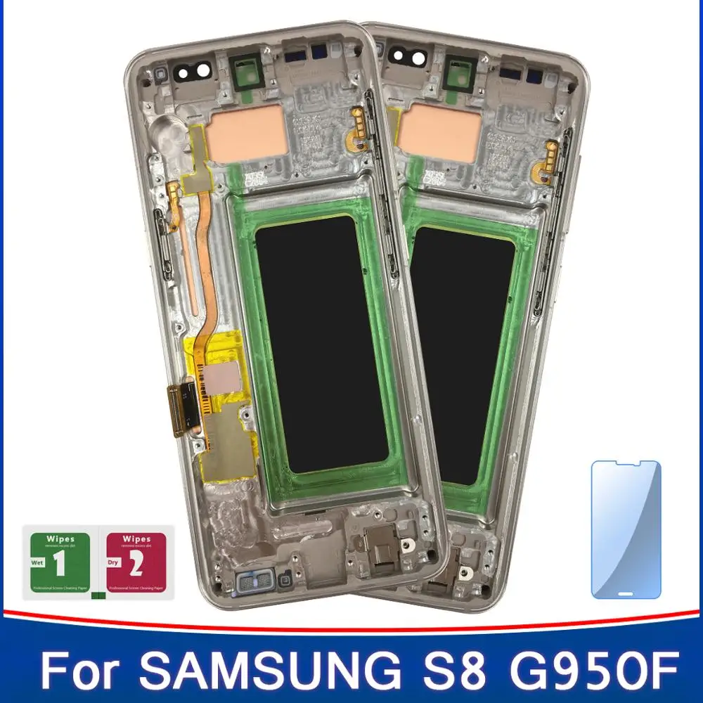 2 шт Супер Amoled lcd для samsung Galaxy S8 G950F G950FD G9500 G950U сенсорный экран дигитайзер с заменой