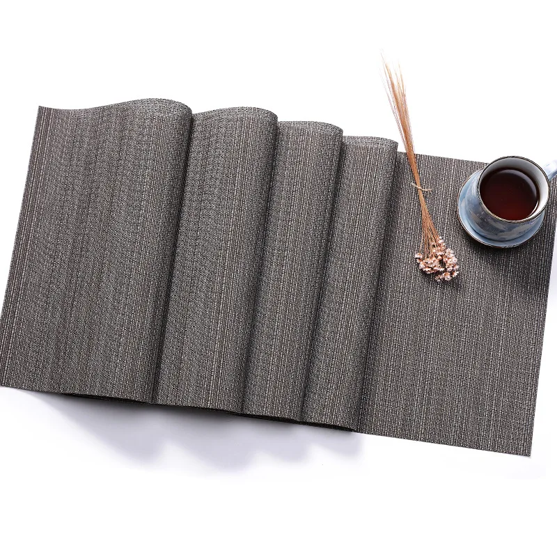 

Hot Vintage PVC Imitation Bamboo Grain Knitted Table Runner Christmas Wedding Gray/ Khaki Table Runners Restaurant Table Decor