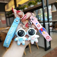 new fashion cute cartoon silicone couple spaceman doll key chain accessories pendant creative cute backpack small pendant gift