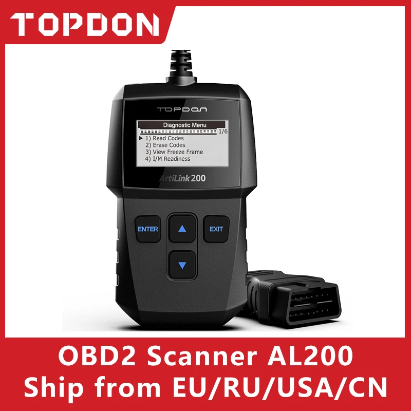 

TOPDON AL200 Full OBD2 Scaner Auto Diagnostic Scaner for Car Code Reader ODB2 Diagnostic Tool Automotive Car Scanner Tools