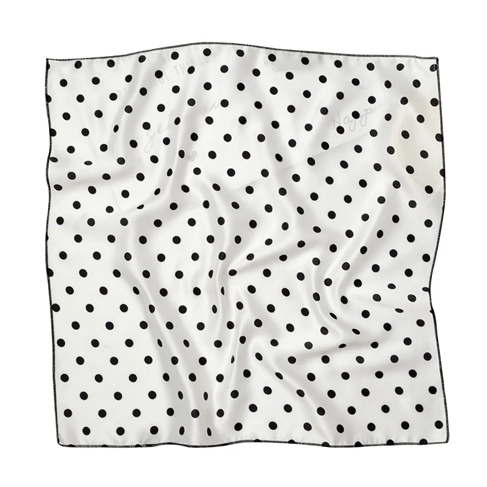 Квадратный шарф женский Сатин в горошек галстук для волос Веревка резинки