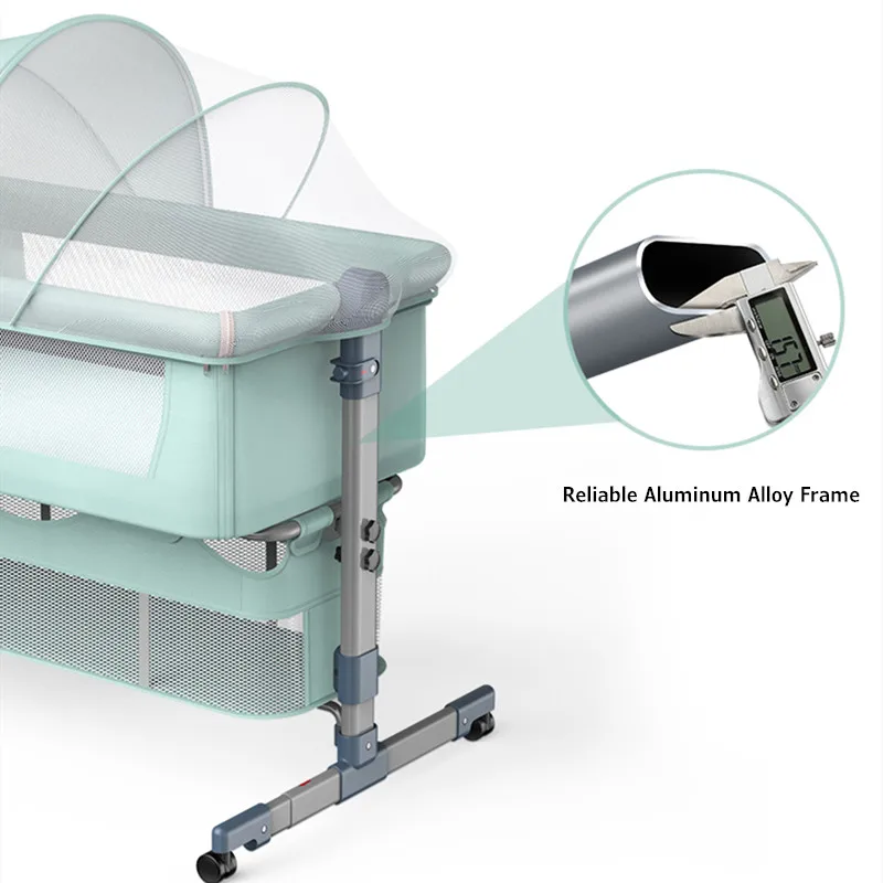 

Baby Crib Cradle Newborn Movable Portable Nest Crib Baby Travel Bed Game Bed with Storage Basket Mosquito Net Sleeping Bed