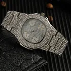 Часы мужские кварцевые с золотым ледяным покрытием, с календарем