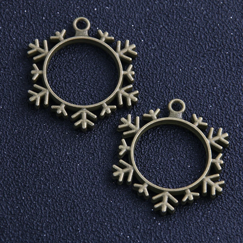 Подвеска в форме снежинок из цинкового сплава 3 шт./лот 34*38 мм|Шармы| |