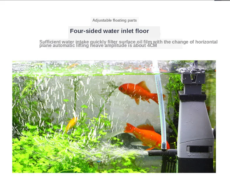 Аквариум масло Съемник пленки мини водяной белка поверхности скиммер фильтр для