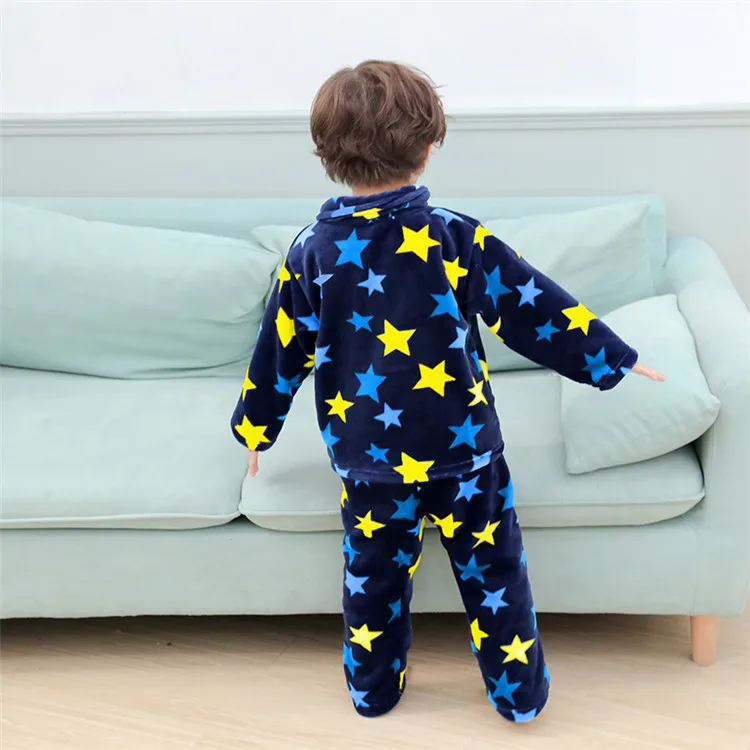 Зимняя детская флисовая Пижама теплая Фланелевая для девочек пижама из