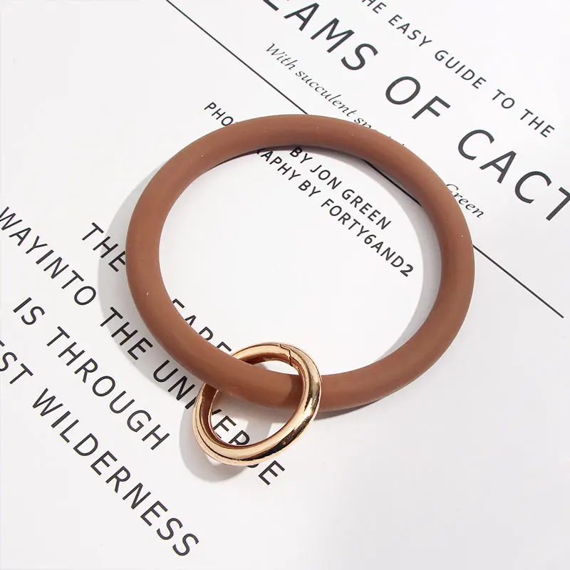 JJFOUCS модный силиконовый брелок для женщин Золотая застежка круглые аксессуары