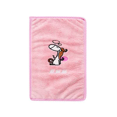 Pink Мультяшная вышивка тряпка мягкое полотенце для посуды кухонное полотенце из ворса впитывающее полотенце изоляционная ткань из микрофибры - Цвет: Pink